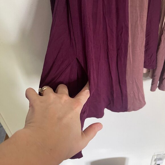 Logo Lori Goldstein Cardigan Sweater Women's 2X Purple Draped Open Front T5 - Picture 2 of 7